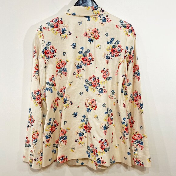 EUC Sezane Christie Floral Linen Cotton Blazer Ecru 36, Small - Picture 4 of 9